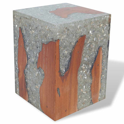 Stool Multicolor Solid teak wood Medium Durable Stool Square