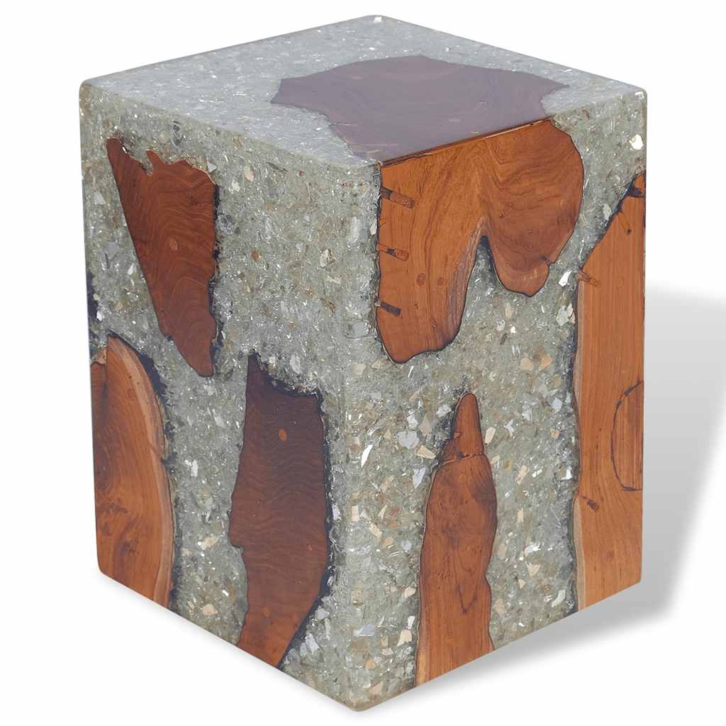 Stool Multicolor Solid teak wood Medium Durable Stool Square