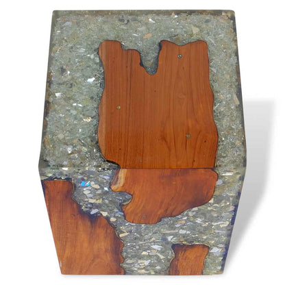 Stool Multicolor Solid teak wood Medium Durable Stool Square