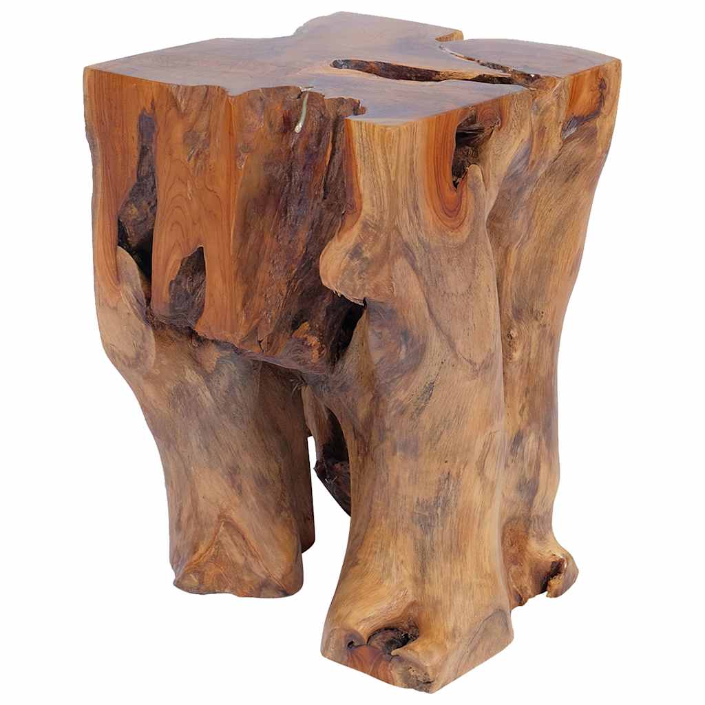 Stool Brown Solid teak wood Medium-sized Statement Piece Stool