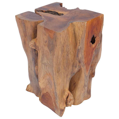 Stool Brown Solid teak wood Medium-sized Statement Piece Stool