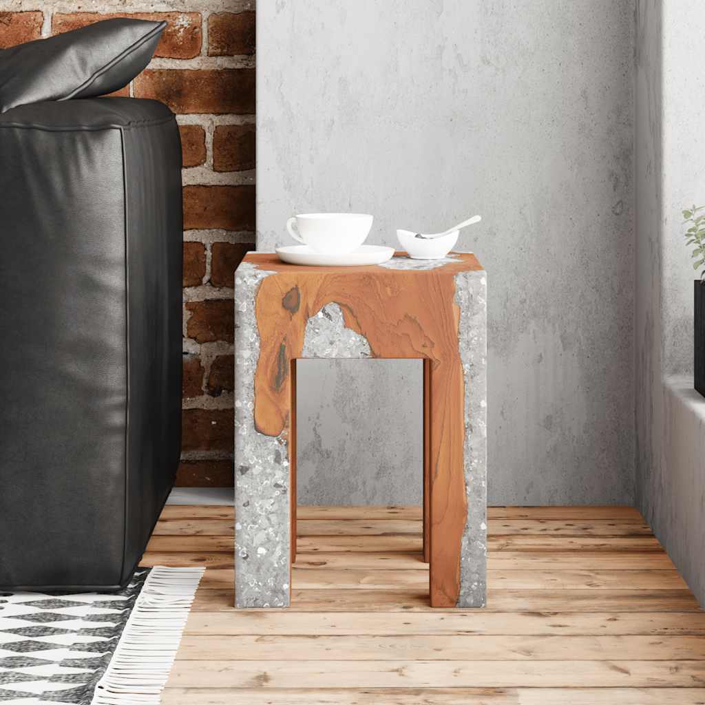 Stool Multicolor Solid teak wood 11.8x11.8x15.7 in