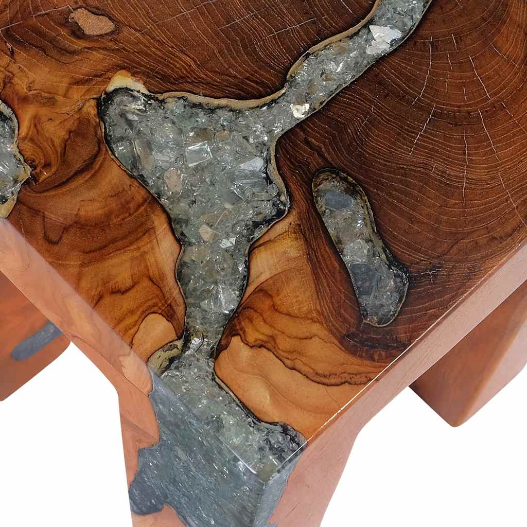 Stool Multicolor Solid teak wood 11.8x11.8x15.7 in