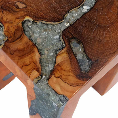 Stool Multicolor Solid teak wood 11.8x11.8x15.7 in