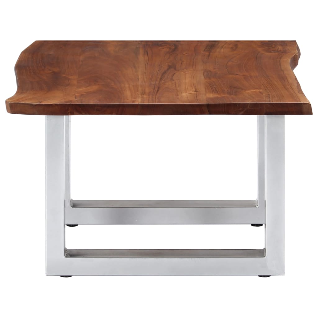 Coffee Table Brown and silver