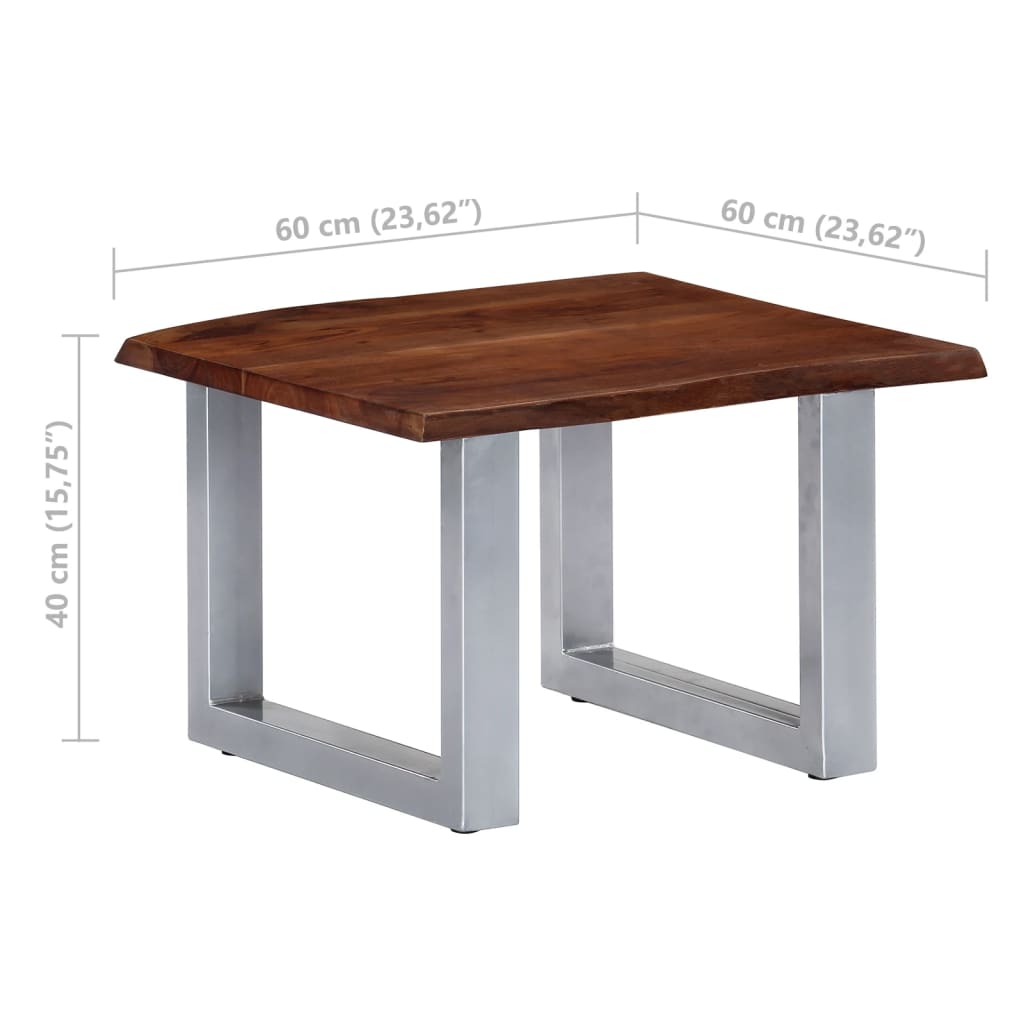 Coffee Table Brown and silver