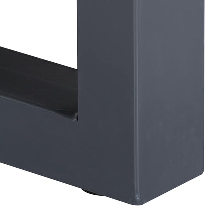 Coffee Table Grey Solid Acacia Wood, Powder-Coated Iron 23.6 in
