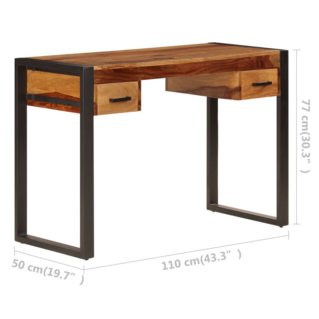Desk Brown Solid Acacia wood, Powder-coated steel Medium Desk
