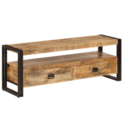 TV Cabinet Brown Solid Mango Wood Medium TV Cabinet Rectangular