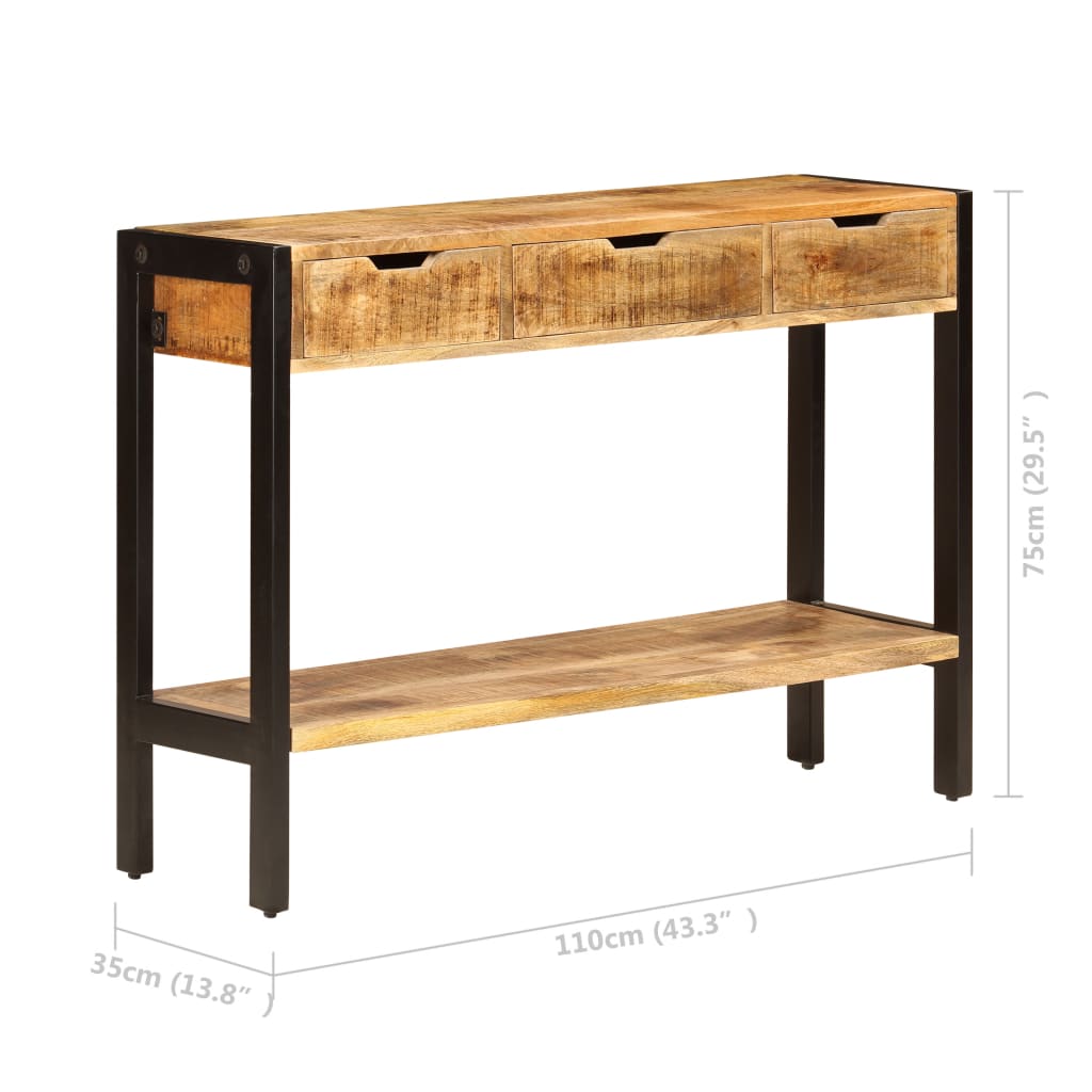 Sideboard Brown Solid mango wood, powder-coated steel Medium
