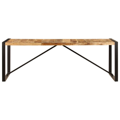 Dining Table Brown and Black Solid Mango Wood Large
