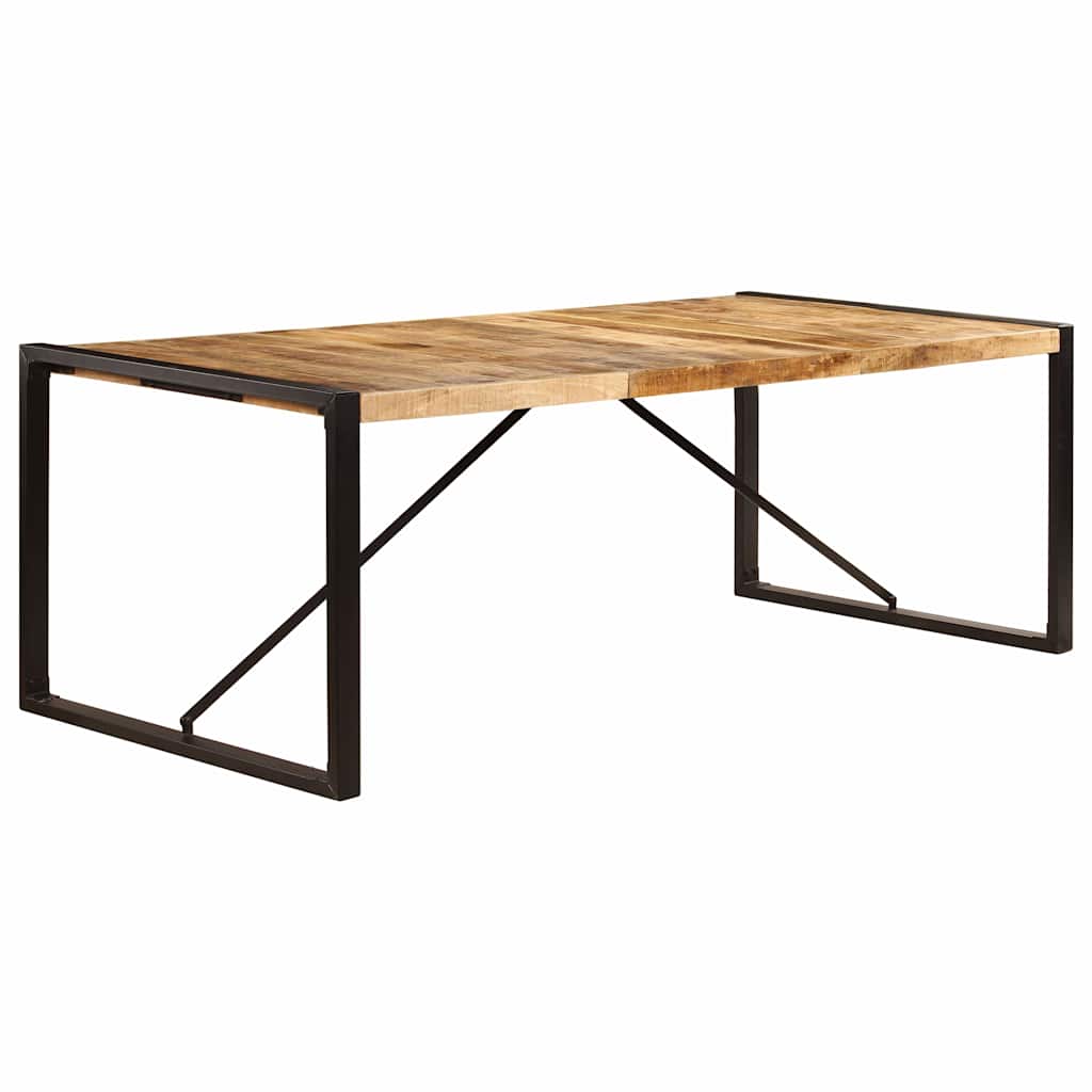 Dining Table Brown and Black Solid Mango Wood Large