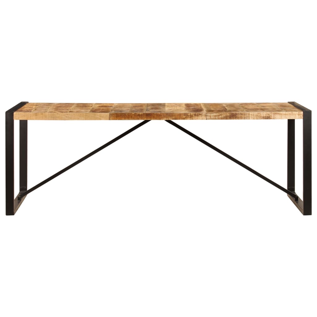 Dining Table Brown and Black Solid Mango Wood Large
