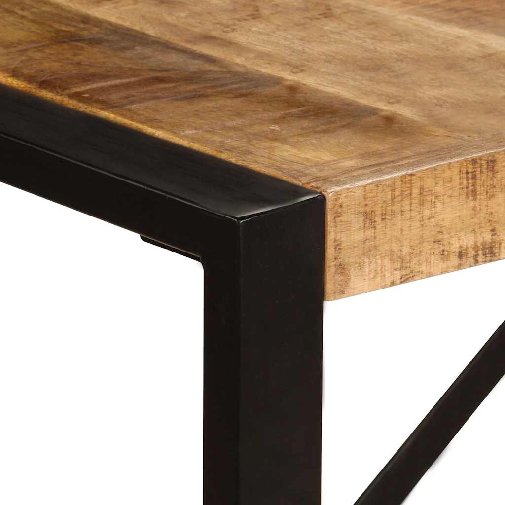 Dining Table Brown and Black Solid Mango Wood Large