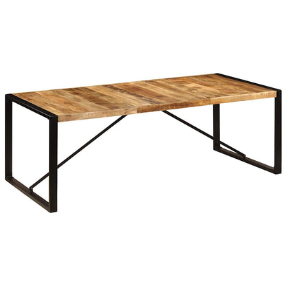 Dining Table Brown and Black Solid Mango Wood Large