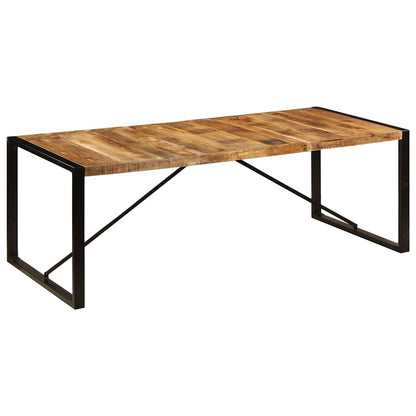 Dining Table Brown and Black Solid Mango Wood Large