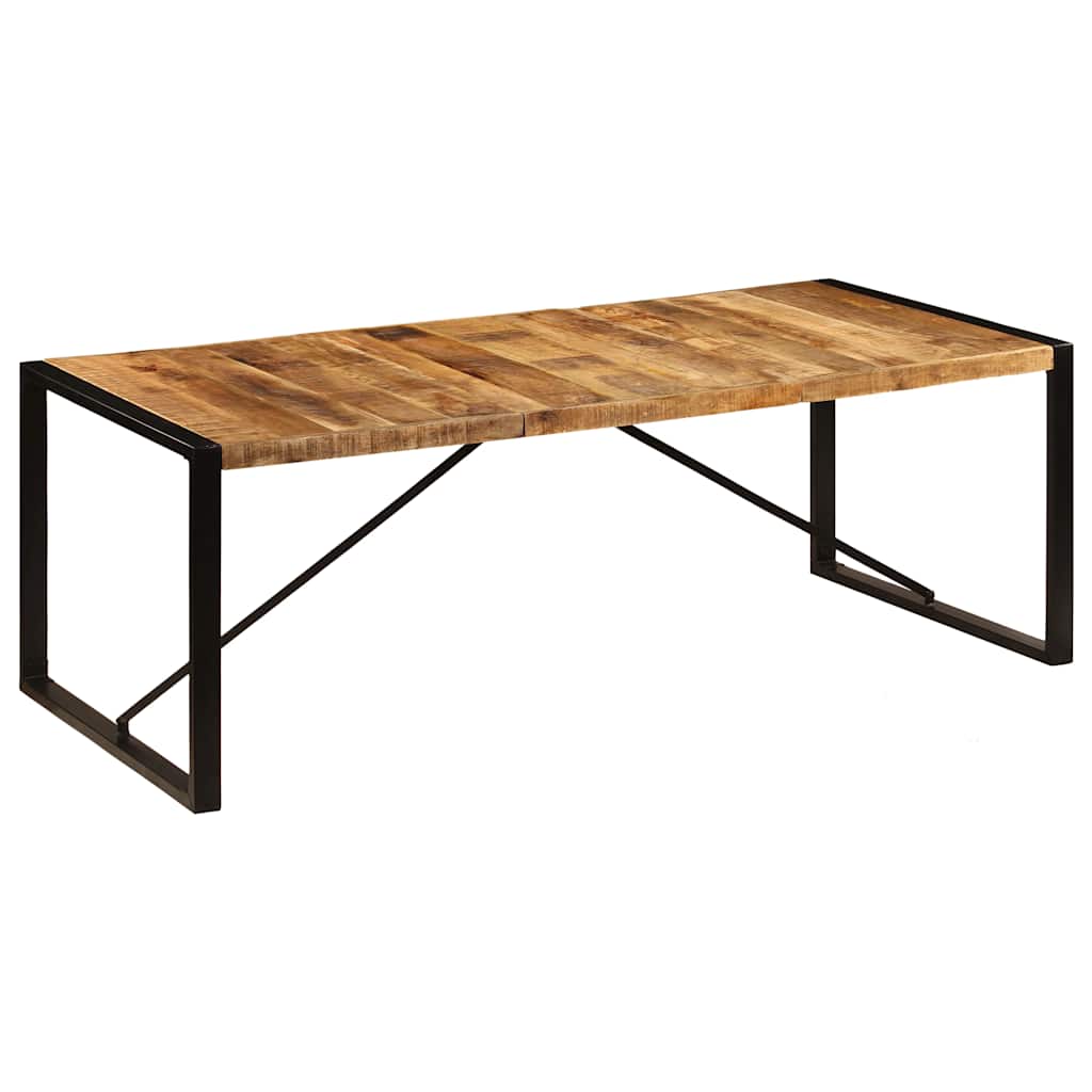 Dining Table Brown and Black Solid Mango Wood Large
