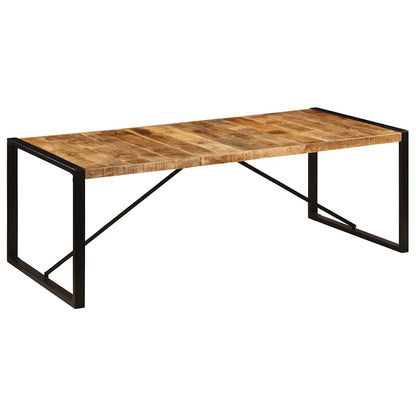 Dining Table Brown and Black Solid Mango Wood Large