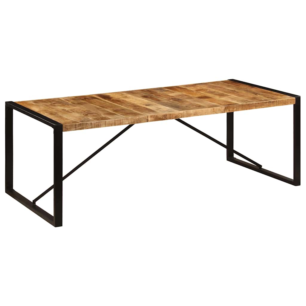 Dining Table Brown and Black Solid Mango Wood Large