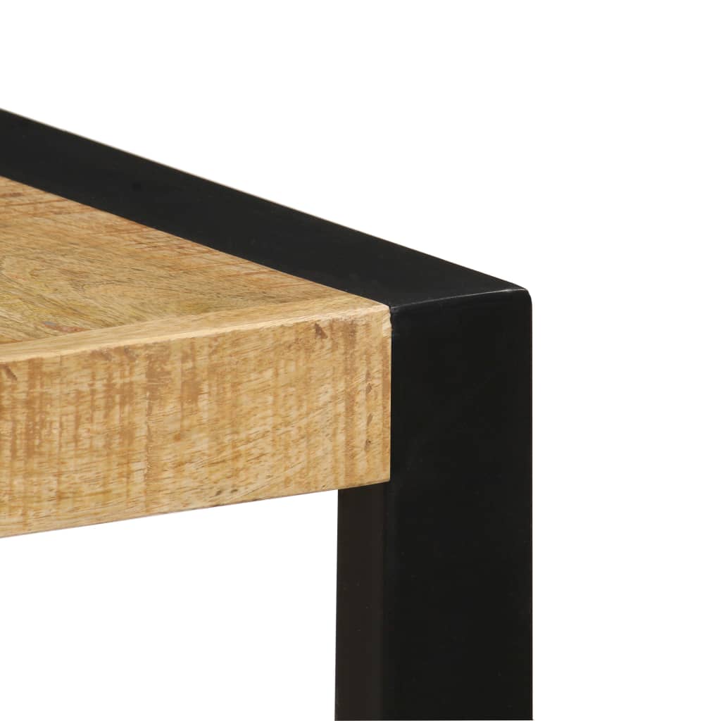 Dining Table Brown and black Solid mango wood, powder-coated steel
