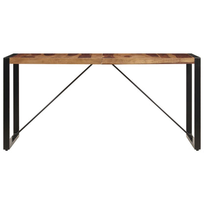 Dining Table Brown and Black Solid Acacia wood 55.1 in