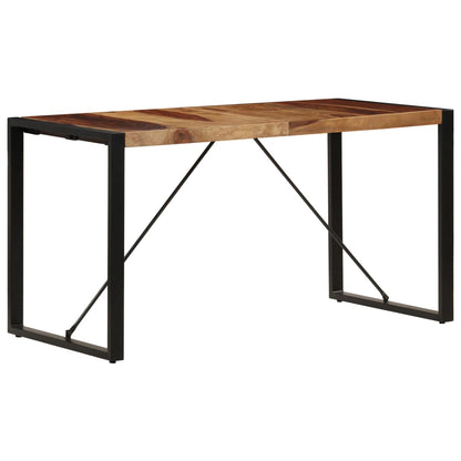 Dining Table Brown and Black Solid Acacia wood 55.1 in