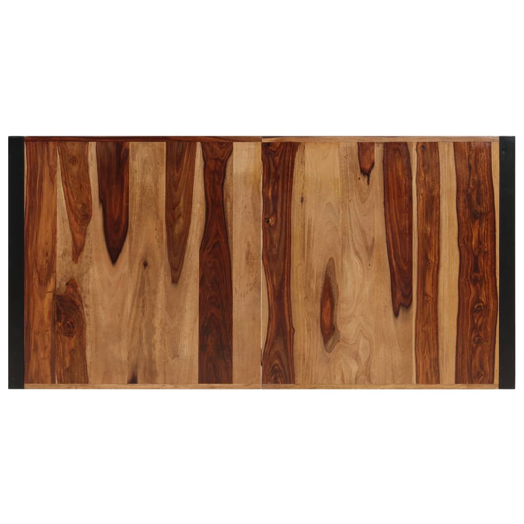Dining Table Brown and Black Solid Acacia wood 55.1 in