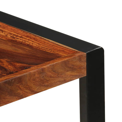 Dining Table Brown and Black Solid Acacia wood 55.1 in