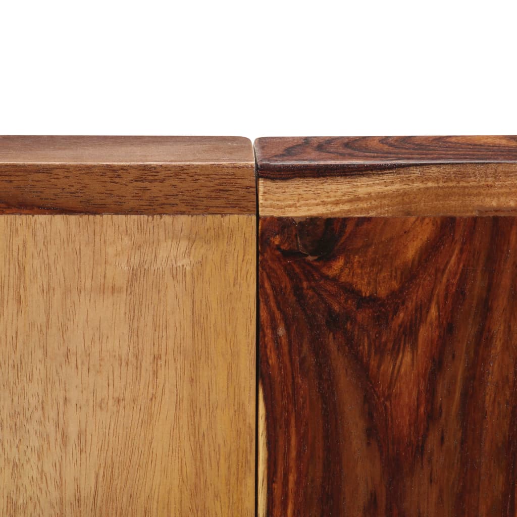 Dining Table Brown and Black Solid Acacia wood 55.1 in