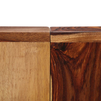 Dining Table Brown and Black Solid Acacia wood 55.1 in