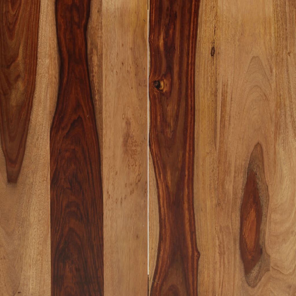 Dining Table Brown and Black Solid Acacia wood 55.1 in