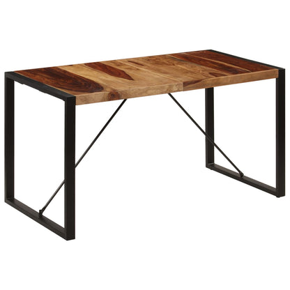 Dining Table Brown and Black Solid Acacia wood 55.1 in