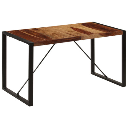 Dining Table Brown and Black Solid Acacia wood 55.1 in