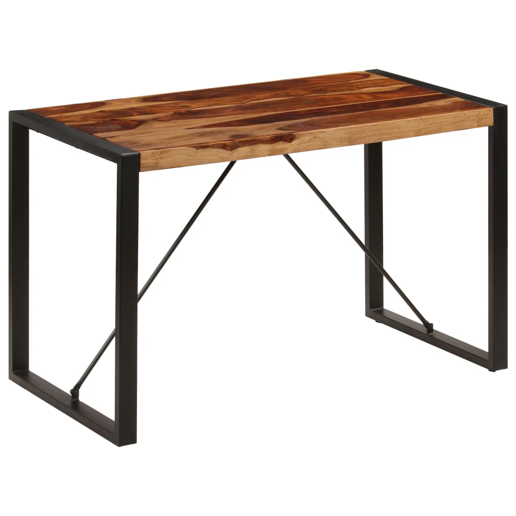 Dining Table Brown and black Solid Acacia wood 47.2 in Durable