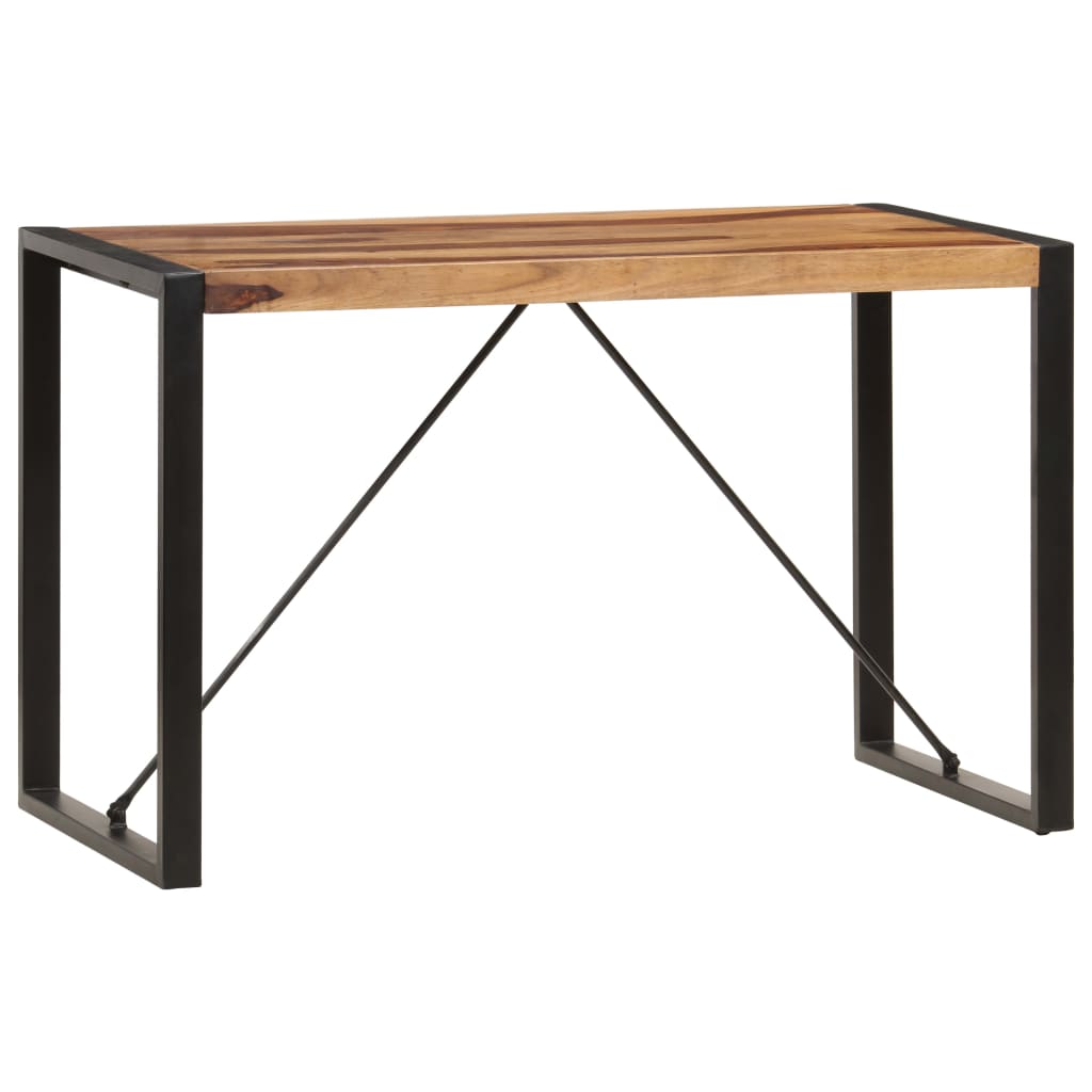 Dining Table Brown and black Solid Acacia wood 47.2 in Durable