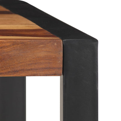 Dining Table Brown and black Solid Acacia wood 47.2 in Durable
