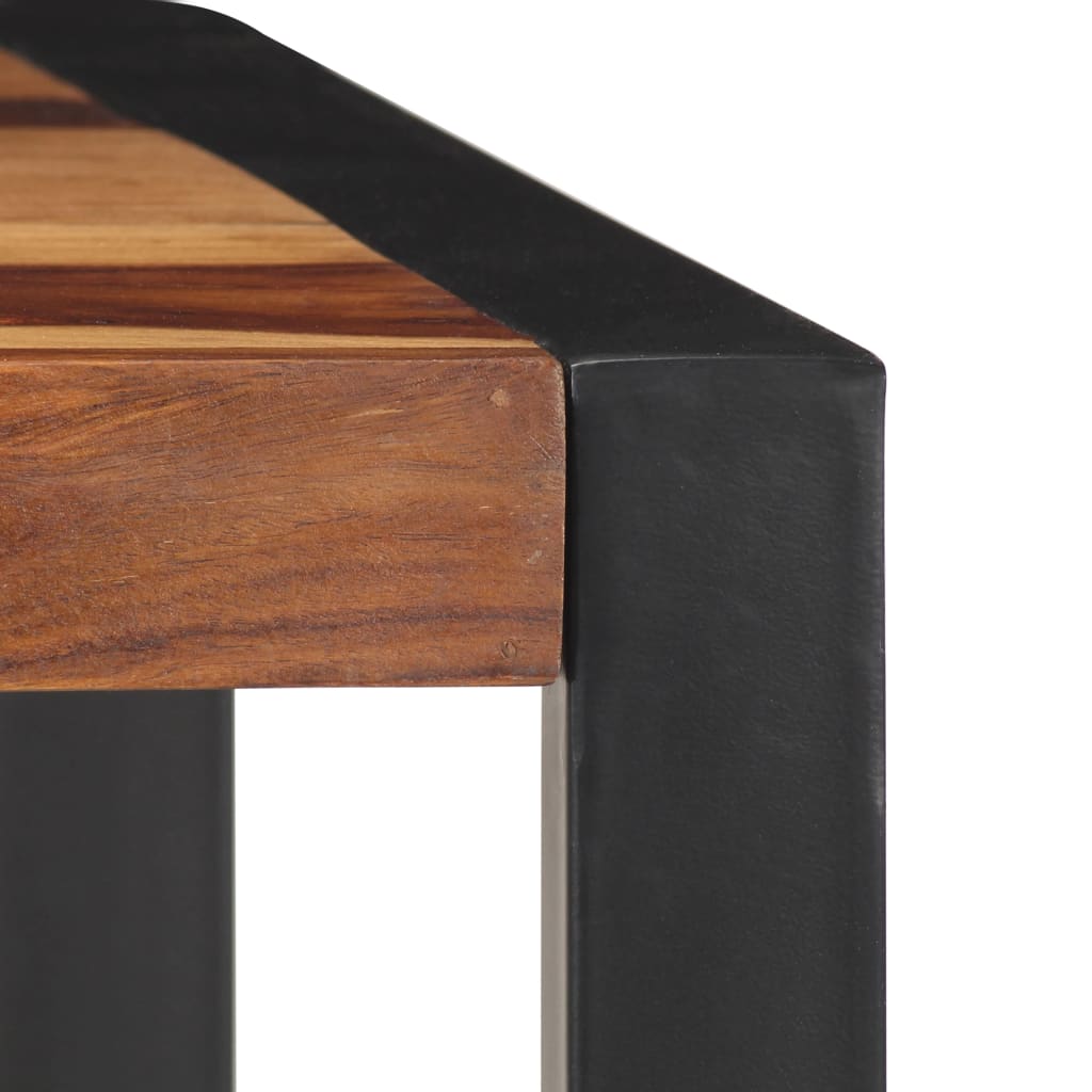 Dining Table Brown and black Solid Acacia wood 47.2 in Durable