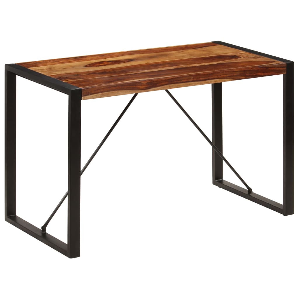Dining Table Brown and black Solid Acacia wood 47.2 in Durable