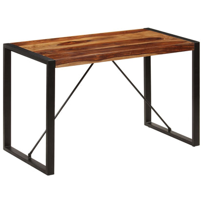 Dining Table Brown and black Solid Acacia wood 47.2 in Durable