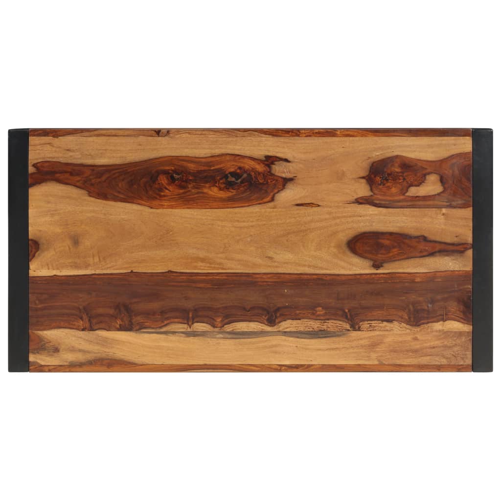 Coffee Table Brown Solid Acacia wood, Powder-Coated Steel