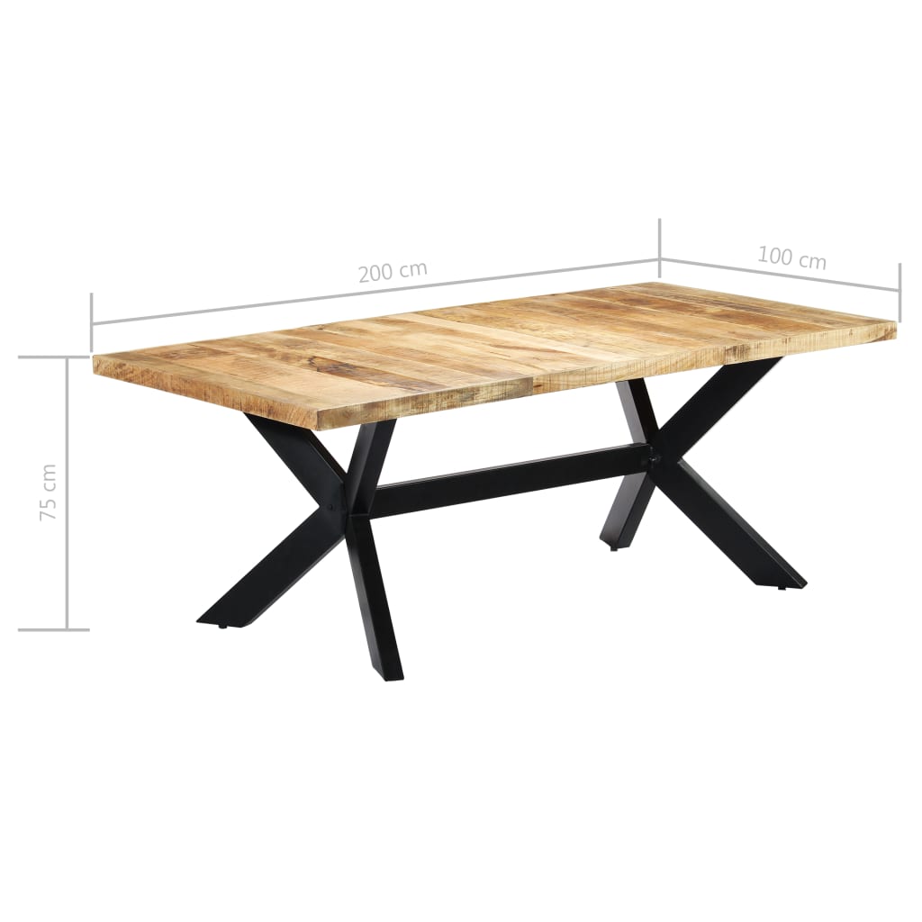 Dining Table Brown Solid Mango Wood 78.7 x 39.4 x 29.5 in
