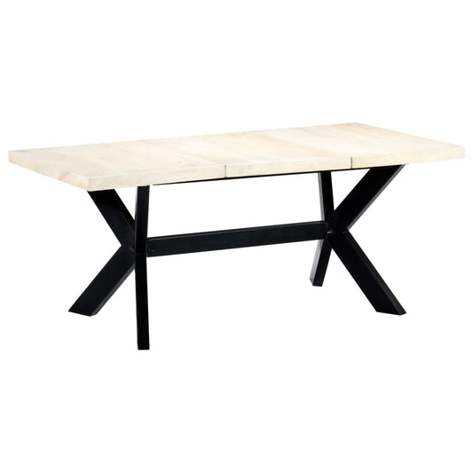 Dining Table Bleached white, black legs