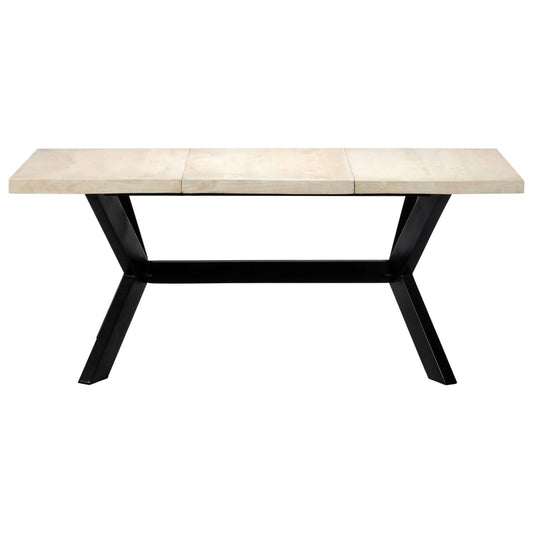 Dining Table Bleached white, black legs