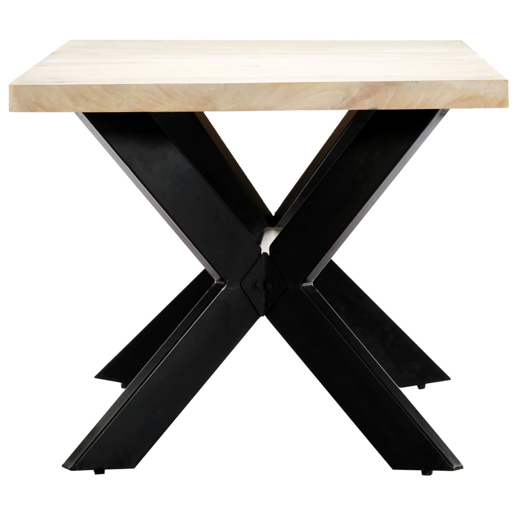 Dining Table Bleached white, black legs