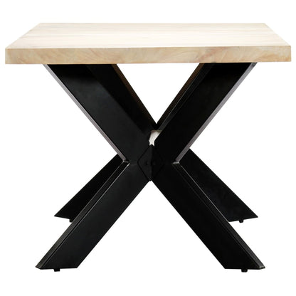 Dining Table Bleached white, black legs