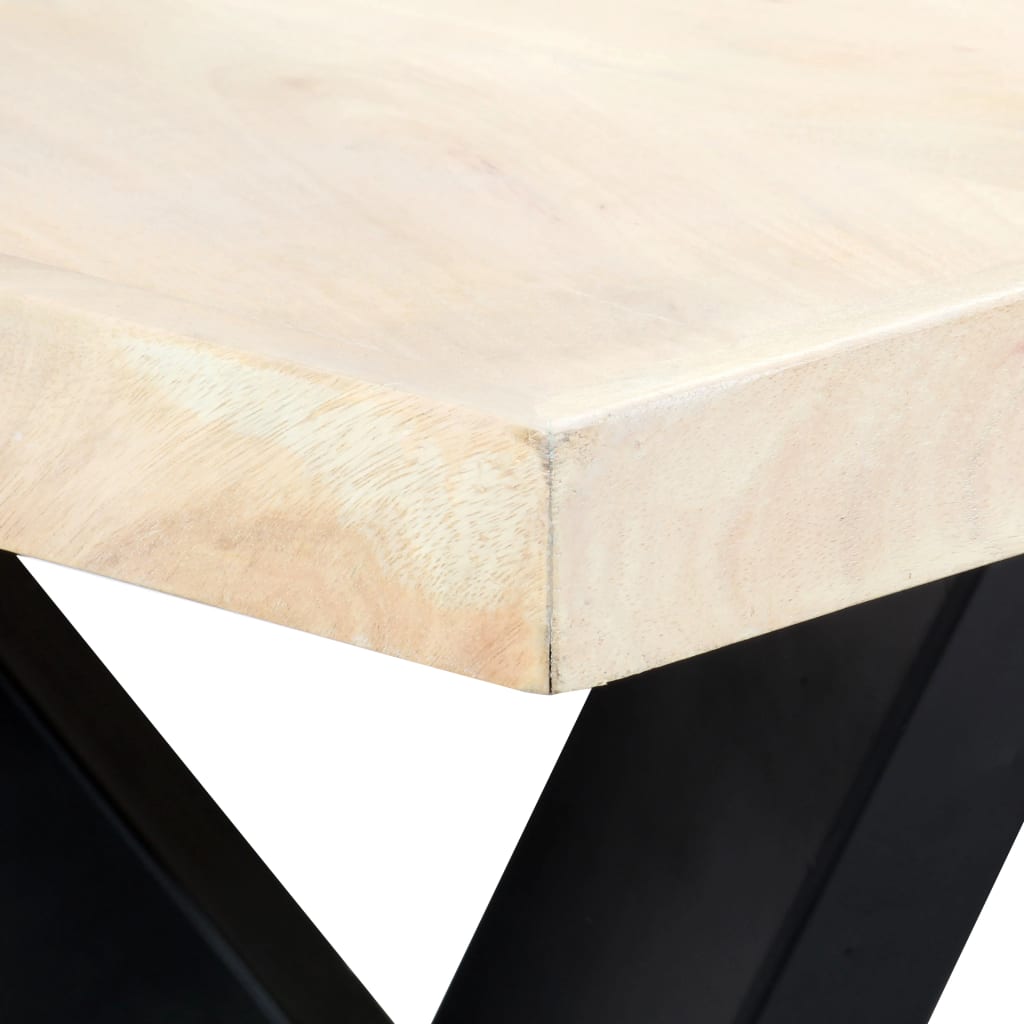 Dining Table Bleached white, black legs