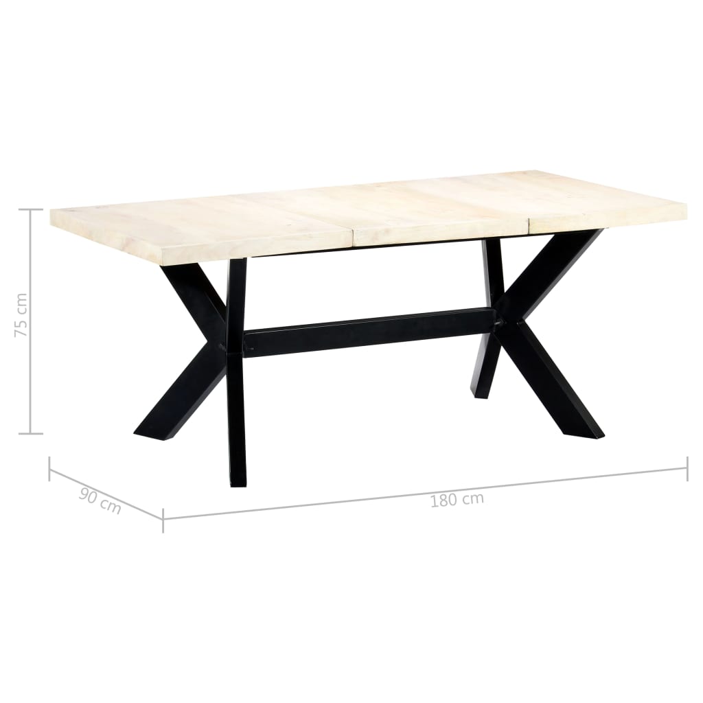 Dining Table Bleached white, black legs