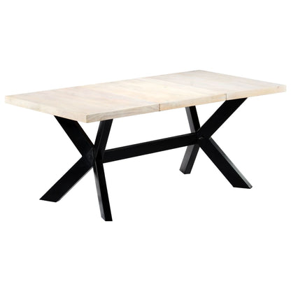 Dining Table Bleached white, black legs