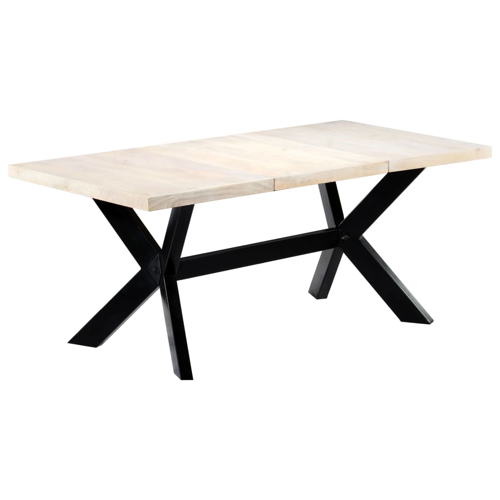 Dining Table Bleached white, black legs