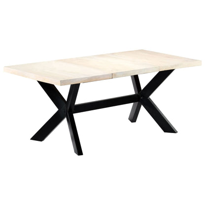 Dining Table Bleached white, black legs